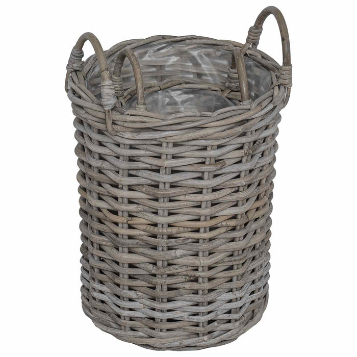 Coș de Plante cu depozitare 2 pcs Gri Ratan Kubu - WALTI WALTI
