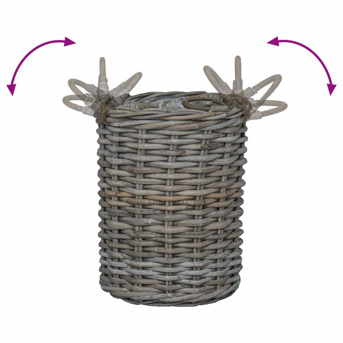 Coș de Plante cu depozitare 2 pcs Gri Ratan Kubu - WALTI WALTI