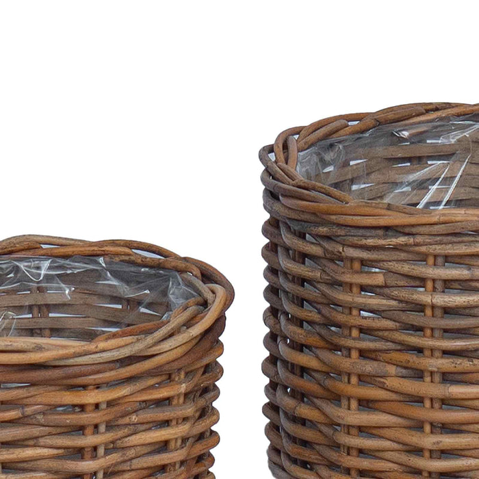Coș pentru plante cu depozitare 2 pcs Maro Ratan Kubu - WALTI WALTI