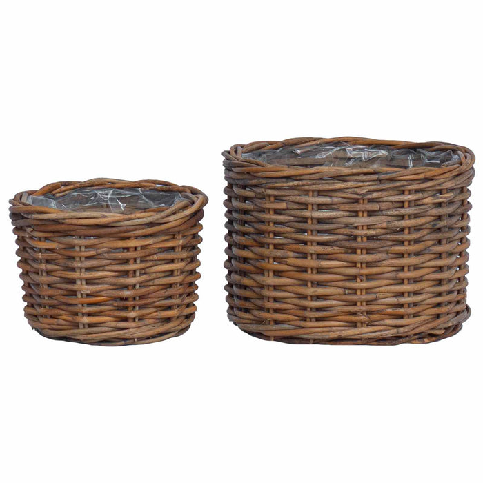 Coș pentru plante cu depozitare 2 pcs Maro Ratan Kubu - WALTI WALTI