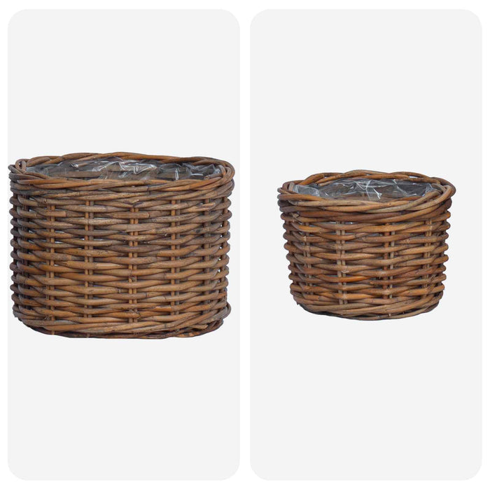 Coș pentru plante cu depozitare 2 pcs Maro Ratan Kubu - WALTI WALTI