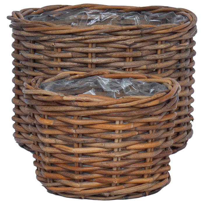 Coș pentru plante cu depozitare 2 pcs Maro Ratan Kubu - WALTI WALTI
