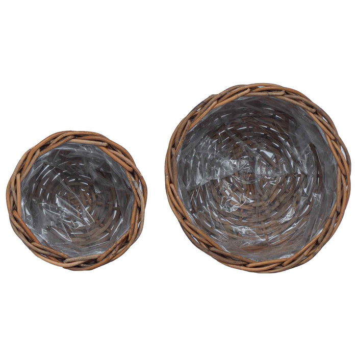 Coș pentru plante cu depozitare 2 pcs Maro Ratan Kubu - WALTI WALTI