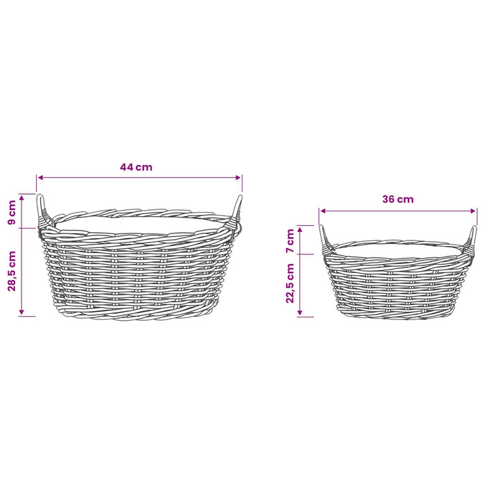 Coș pentru plante cu depozitare 2 pcs Maro Ratan Lacak - WALTI WALTI