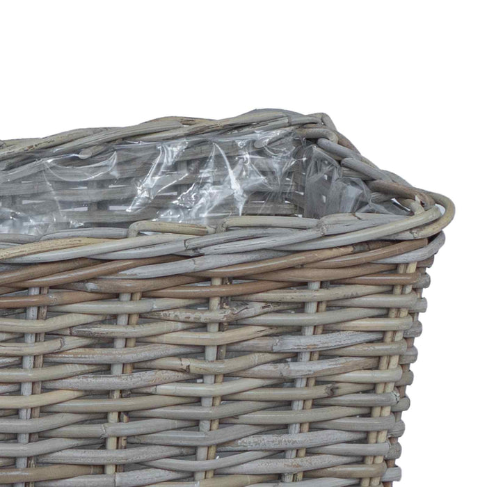Coș pentru plante cu depozitare 3 pcs Gri Ratan Kubu - WALTI WALTI