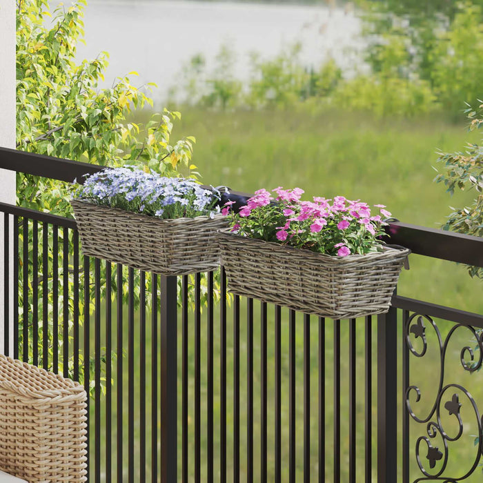 Coș suspendat pentru plante 2 pcs Gri 48 x 22 x 15 cm - WALTI WALTI