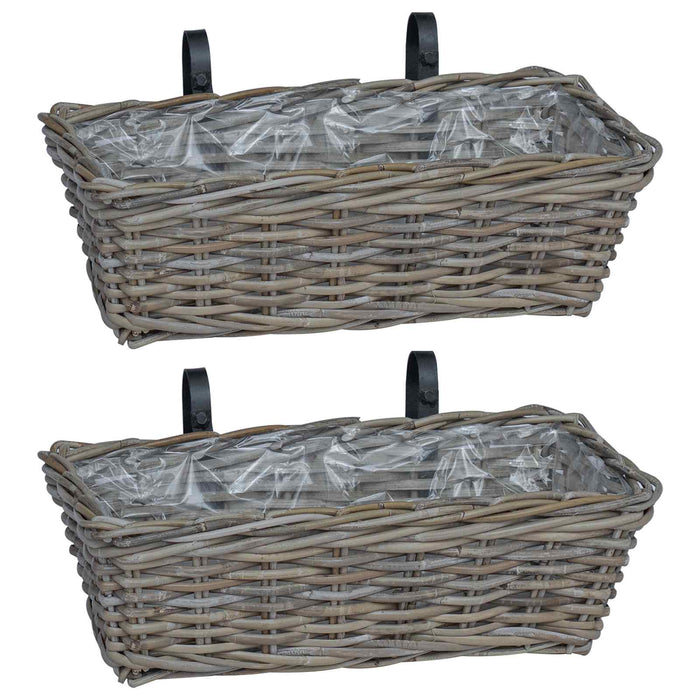 Coș suspendat pentru plante 2 pcs Gri 48 x 22 x 15 cm - WALTI WALTI