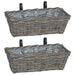 Coș suspendat pentru plante 2 pcs Gri 48 x 22 x 15 cm - WALTI WALTI