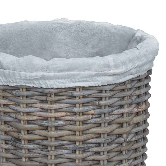 Coș de rufe cu capac 2 pcs Gri Kubu Ratan Kubu - WALTI WALTI