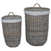 Coș de rufe cu capac 2 pcs Gri Kubu Ratan Kubu - WALTI WALTI