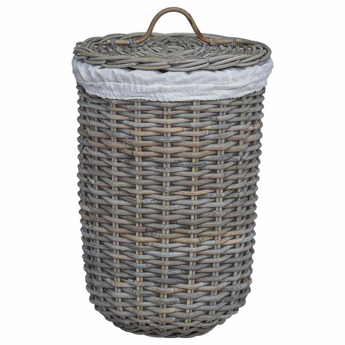Coș de rufe cu capac 2 pcs Gri Kubu Ratan Kubu - WALTI WALTI
