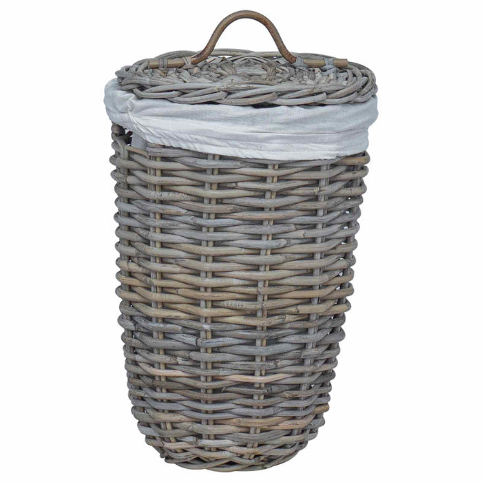 Coș de rufe cu capac 2 pcs Gri Kubu Ratan Kubu - WALTI WALTI