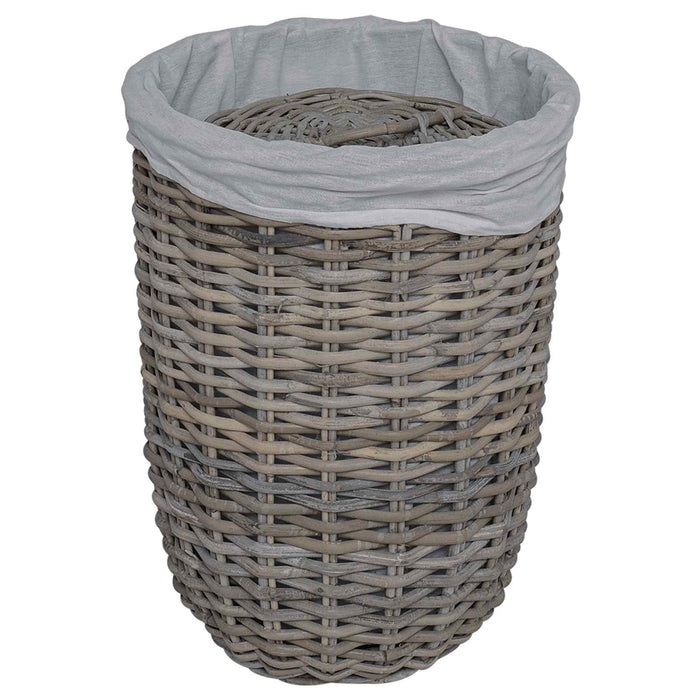 Coș de rufe cu capac 2 pcs Gri Kubu Ratan Kubu - WALTI WALTI