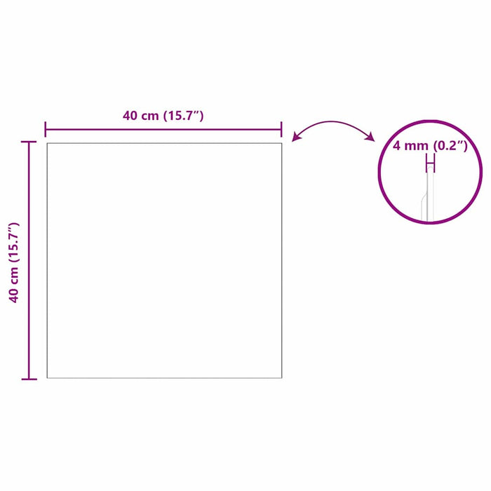 Ogledna de perete Pătrat 40 x 40 cm sticlă securizată WALTI