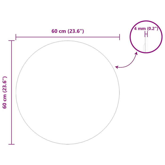 Ogledna de perete Rotund Ø 60 cm sticlă securizată - WALTI WALTI
