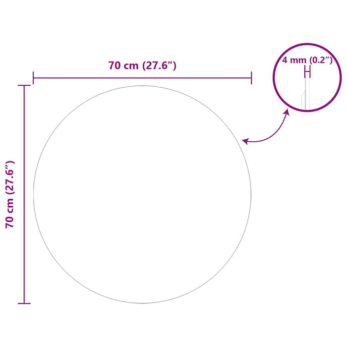 Ogledna de perete Rotund Ø 70 cm sticlă securizată - WALTI WALTI