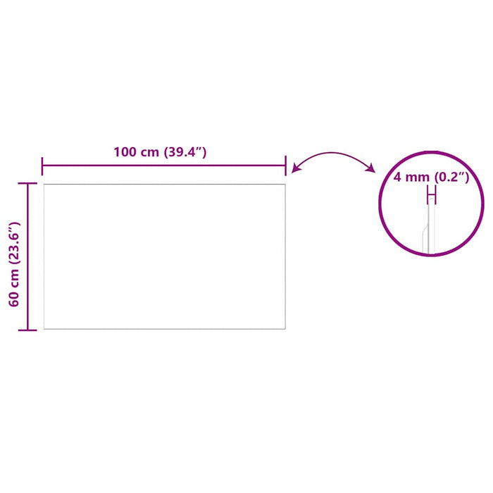 Ogledna de perete Dreptunghiular 100 x 60 cm sticlă securizată - WALTI WALTI