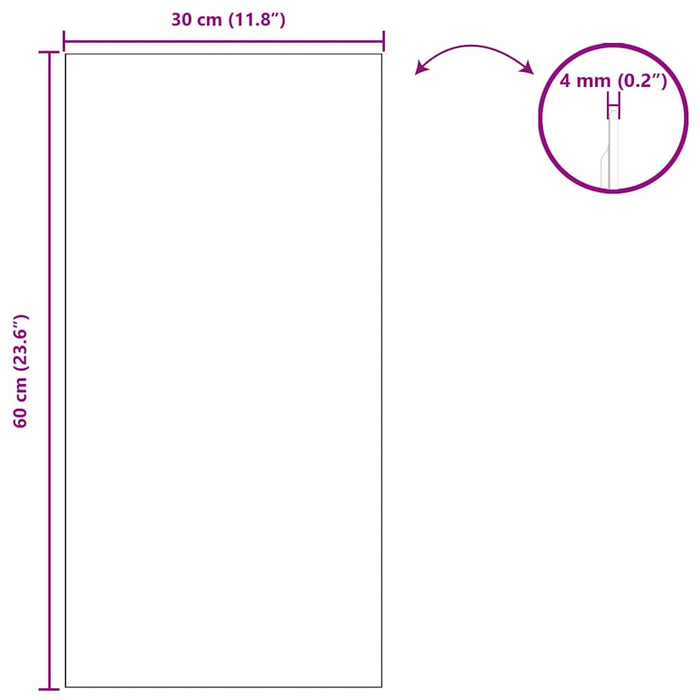 Ogledna de perete Dreptunghiular 30 x 60 cm sticlă securizată WALTI