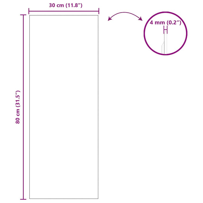 Ogledna de perete Dreptunghiular 30 x 80 cm sticlă securizată - WALTI WALTI