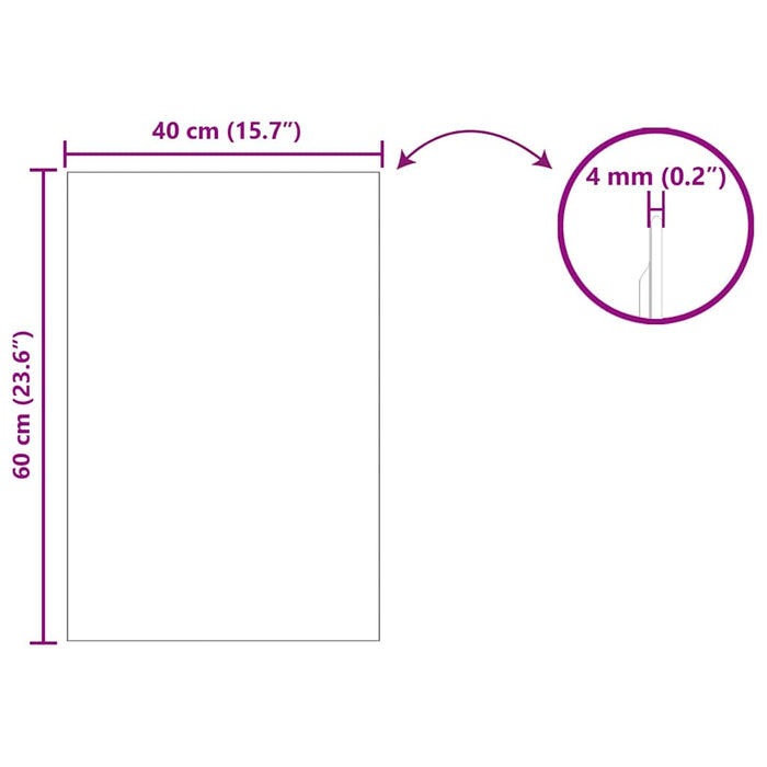 Ogledna de perete Dreptunghiular 40 x 60 cm sticlă securizată - WALTI WALTI