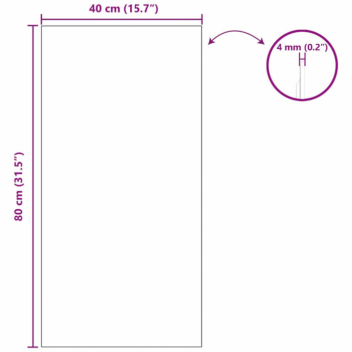 Ogledna de perete Dreptunghiular 40 x 80 cm sticlă securizată WALTI