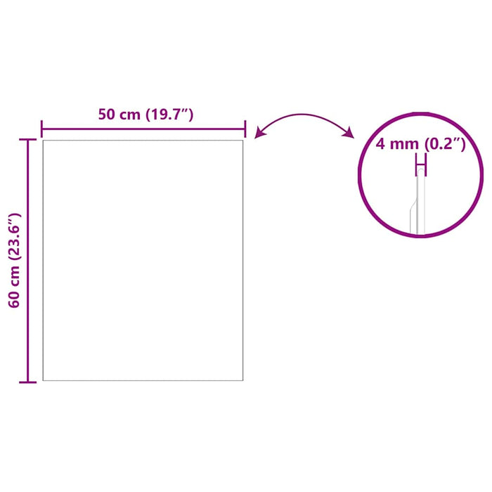 Ogledna de perete Dreptunghiular 50 x 60 cm sticlă securizată WALTI