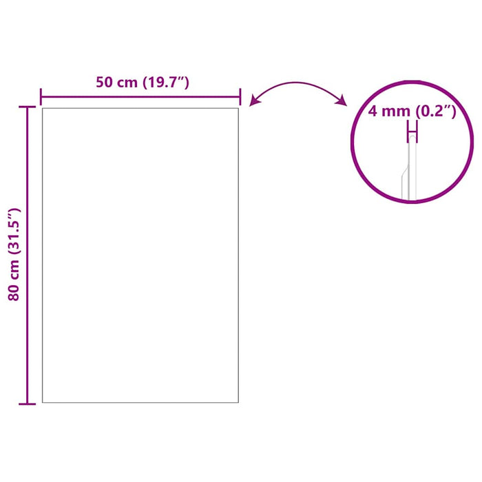 Ogledna de perete Dreptunghiular 50 x 80 cm sticlă securizată - WALTI WALTI