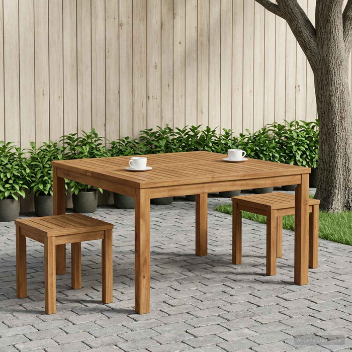 Masă de cafea natural 80 x 80,5 x 45 cm Lemn Solid de Acacia - WALTI WALTI