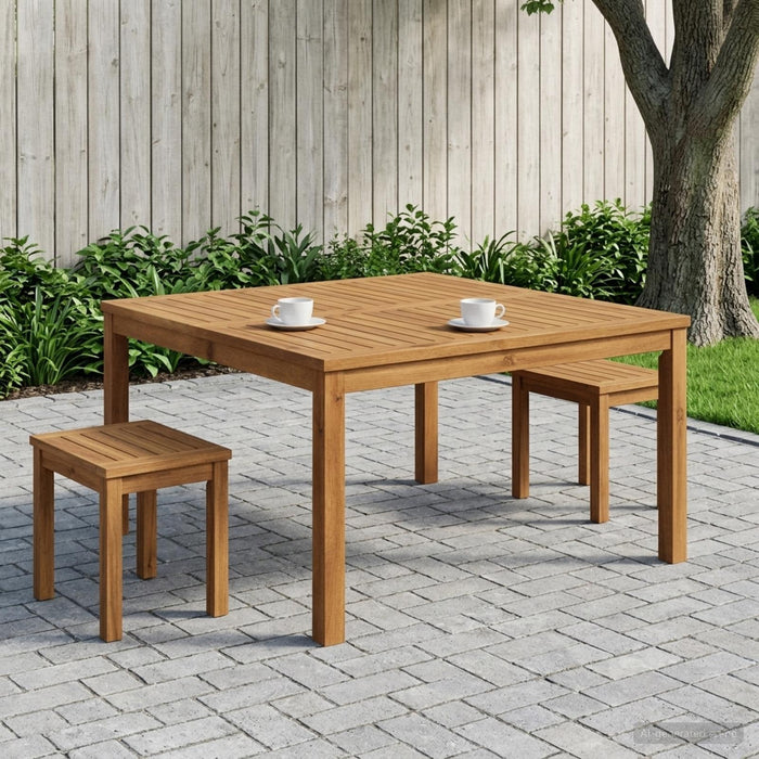 Masă de cafea natural 100 x 100,5 x 45 cm Lemn Solid de Acacia - WALTI WALTI
