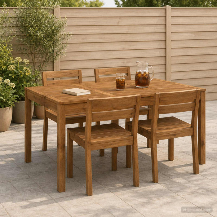 Masă de cină pentru grădină natural 147 x 88,5 x 75 cm WALTI