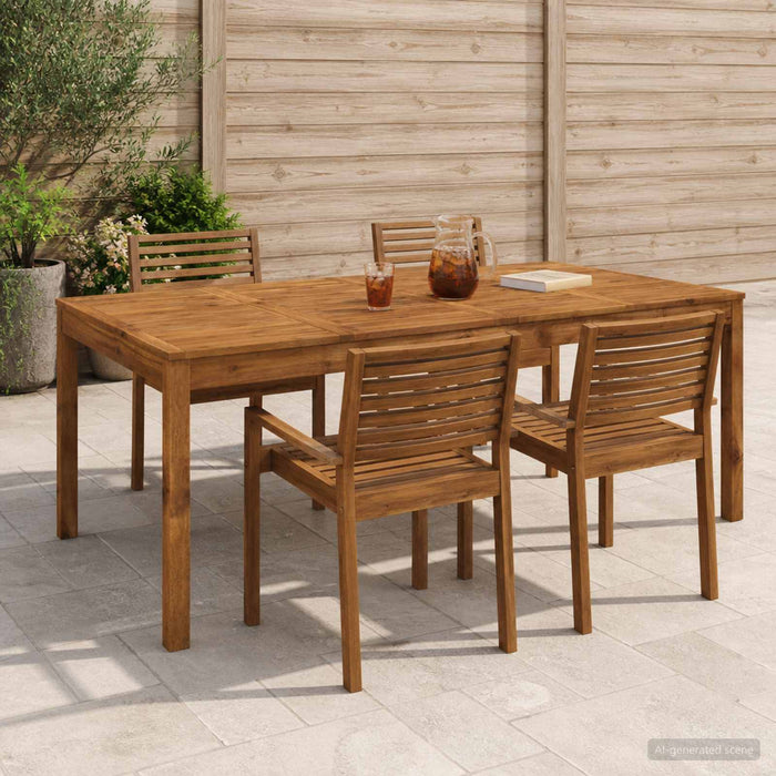 Masă de cină pentru grădină natural 196 x 100,5 x 75 cm WALTI