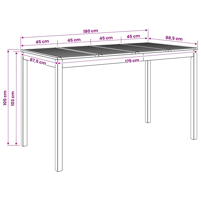 Masă de Bar în Grădină natural 180 x 88,5 x 105 cm WALTI