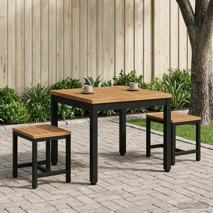 Masă de cafea Natural și Negru 50 x 48,5 x 36 cm WALTI