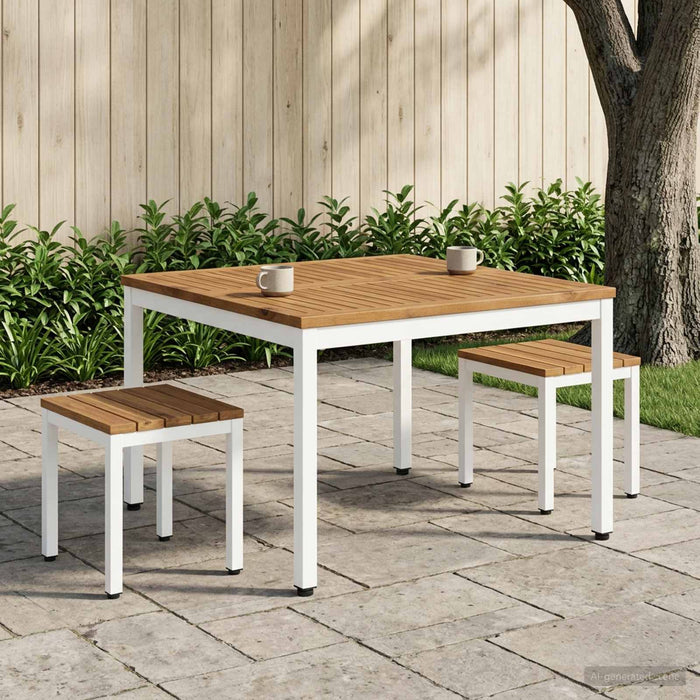 Masă de cafea Natural și Alb 80 x 80,5 x 45 cm - WALTI WALTI