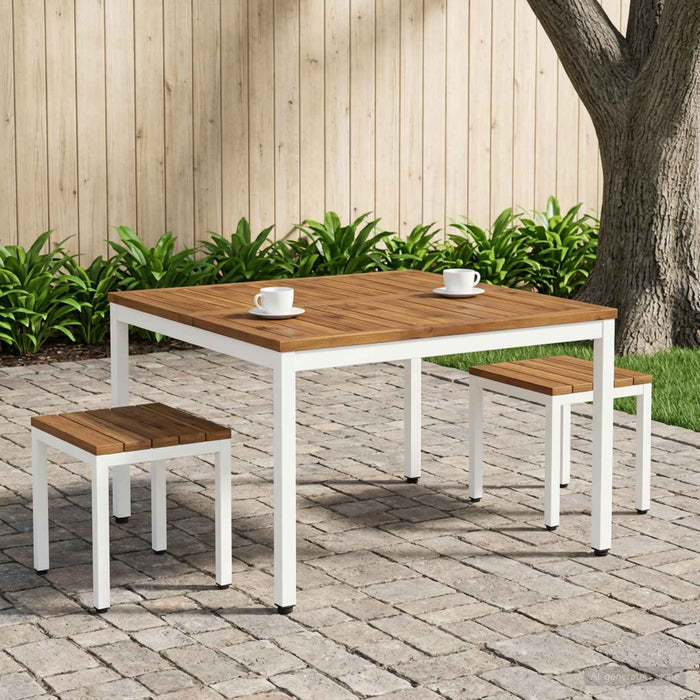 Masă de cafea Natural și Alb 100 x 100,5 x 45 cm - WALTI WALTI