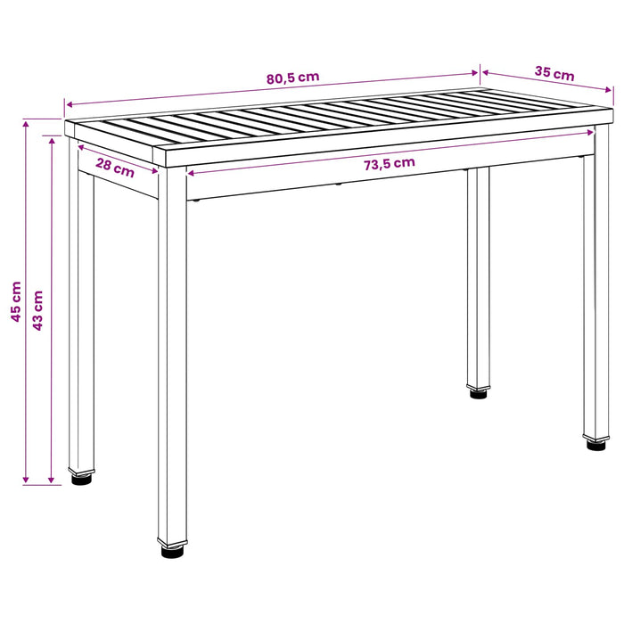 Bancă de grădină 80,5 x 35 x 45 cm Lemn Solid de Acacia - WALTI WALTI