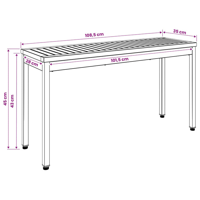 Bancă de grădină 108,5 x 35 x 45 cm Lemn Solid de Acacia WALTI