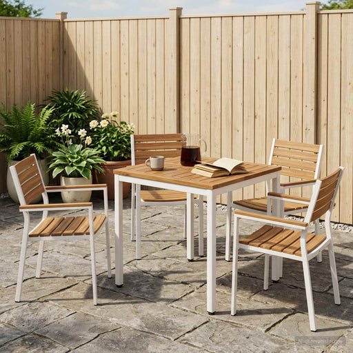 Masă de cină pentru grădină Natural și Alb 60 x 60,5 x 75 cm - WALTI WALTI