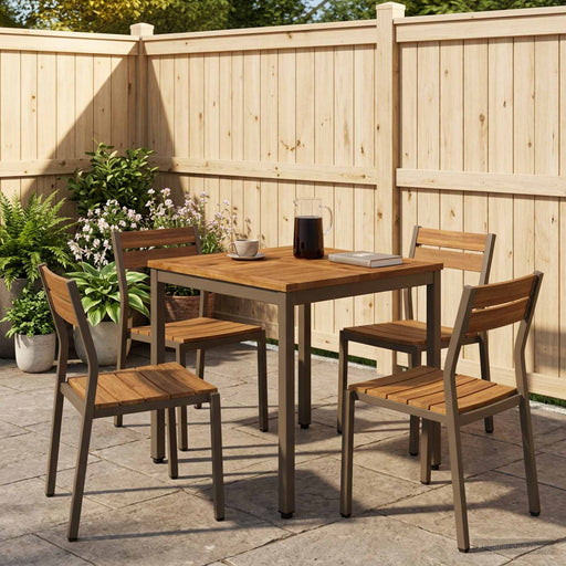 Masă de cină pentru grădină Natural și Cafea 60 x 60,5 x 75 cm - WALTI WALTI