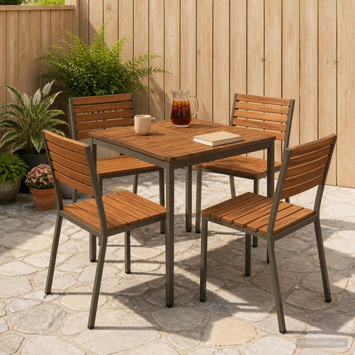 Masă de cină pentru grădină Natural și Cafea 70 x 68,5 x 75 cm - WALTI WALTI