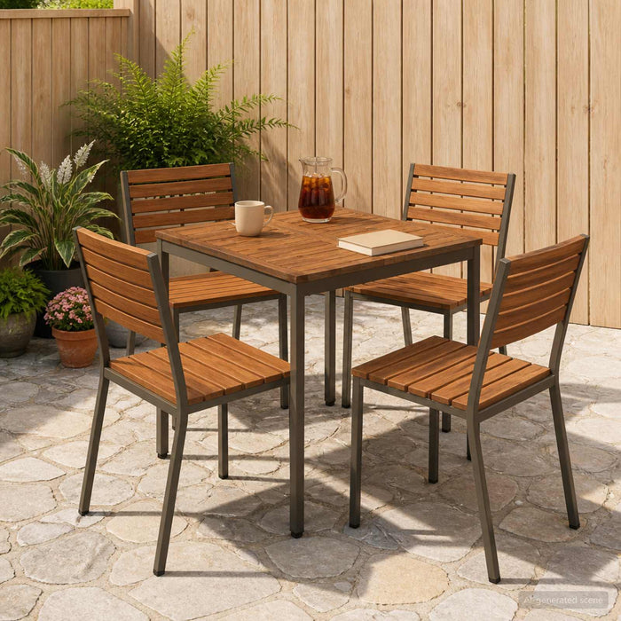 Masă de cină pentru grădină Natural și Cafea 70 x 68,5 x 75 cm WALTI
