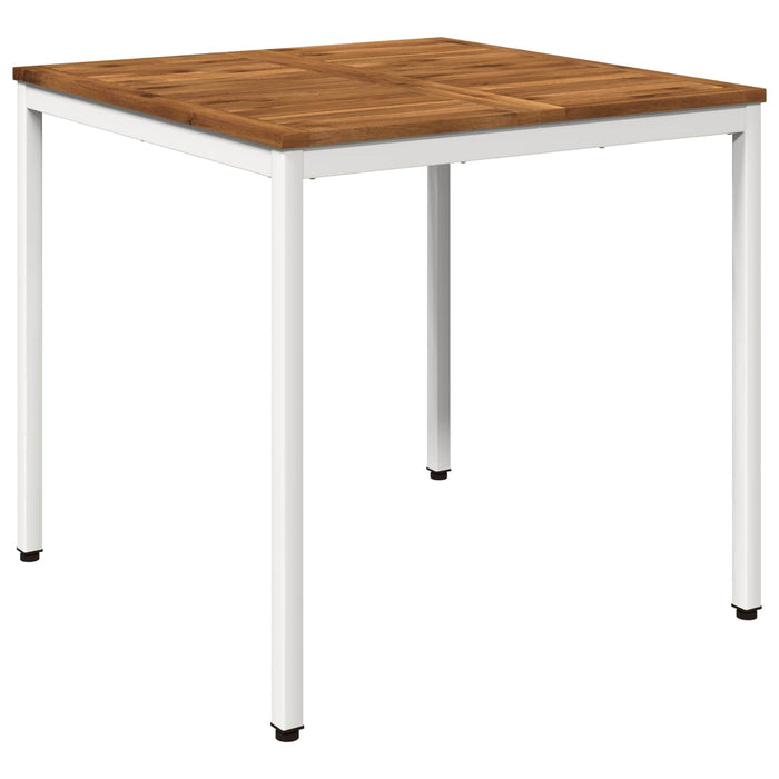 Masă de cină pentru grădină Natural și Alb 80 x 80,5 x 75 cm WALTI