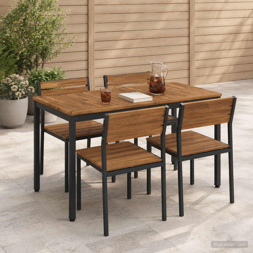 Masă de cină pentru grădină Natural și Negru 108,5 x 55 x 75 cm - WALTI WALTI