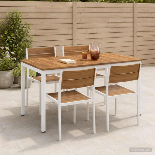 Masă de cină pentru grădină Natural și Alb 108,5 x 55 x 75 cm - WALTI WALTI