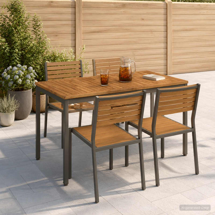 Masă de cină pentru grădină Natural și Cafea 108,5 x 55 x 75 cm WALTI