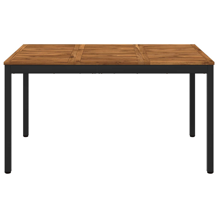 Masă de cină pentru grădină Natural și Negru 141 x 80,5 x 75 cm WALTI