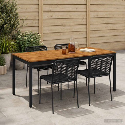 Masă de cină pentru grădină Natural și Negru 147 x 88,5 x 75 cm - WALTI WALTI