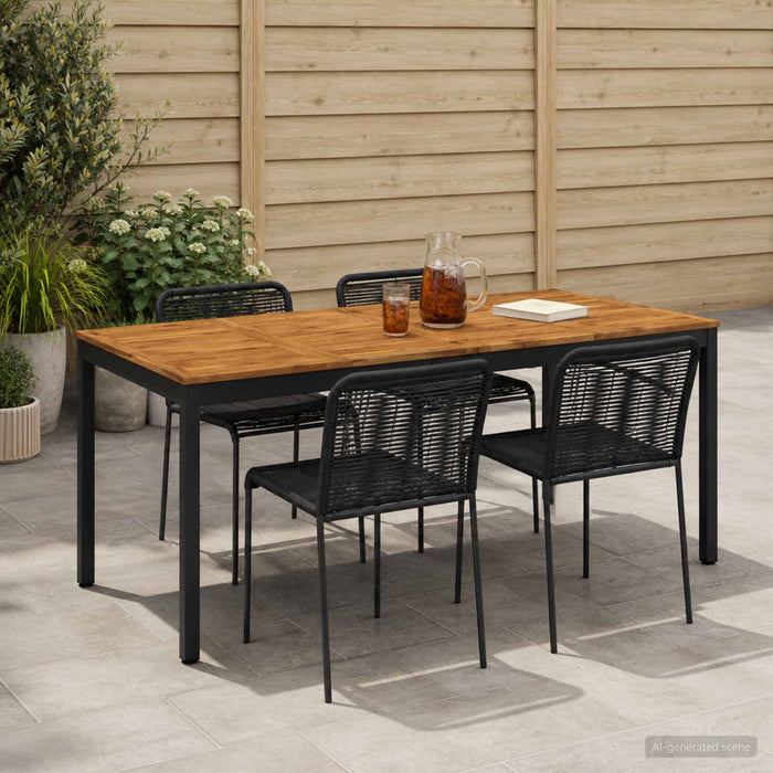 Masă de cină pentru grădină Natural și Negru 147 x 88,5 x 75 cm - WALTI WALTI