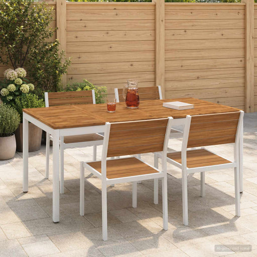 Masă de cină pentru grădină Natural și Alb 147 x 88,5 x 75 cm - WALTI WALTI