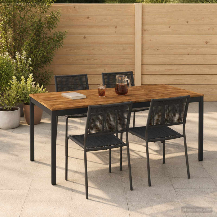 Masă de cină pentru grădină Natural și Negru 180 x 88,5 x 75 cm - WALTI WALTI